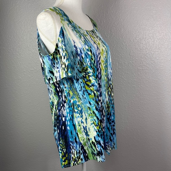Women's Slinky Brand Multi color abstract blouse / top size Mediuum - Picture 5 of 11